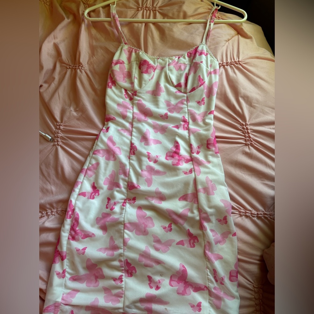 Princess Polly Pink and White Dress
